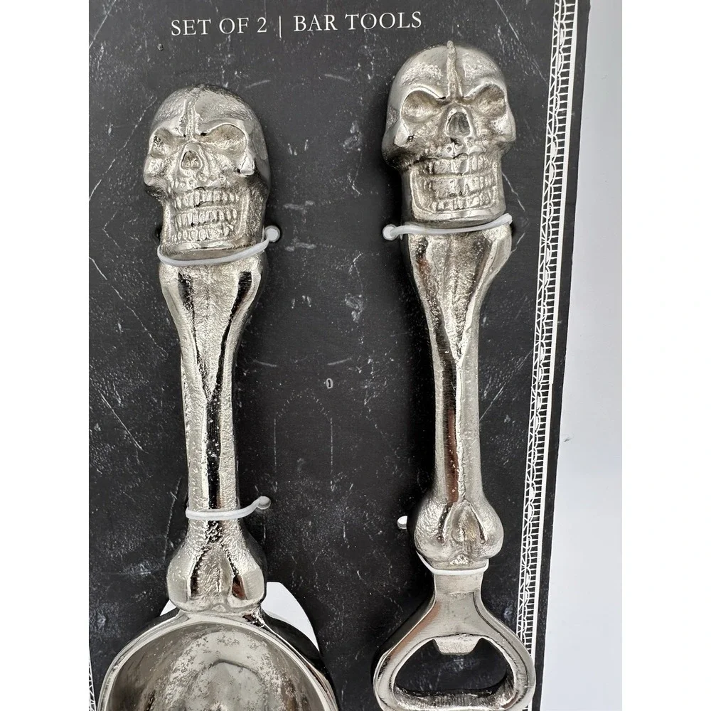 Well Dressed Home Set Of 2 Bar Tools Bottle Opener and Ice Scoop Halloween Goth
